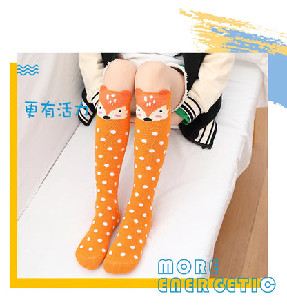 Children warmer ankle short lovely socks Cartoon Cute Kids Girl Knee High Socks infant cotton Baby Animal Over Knee Socks girls