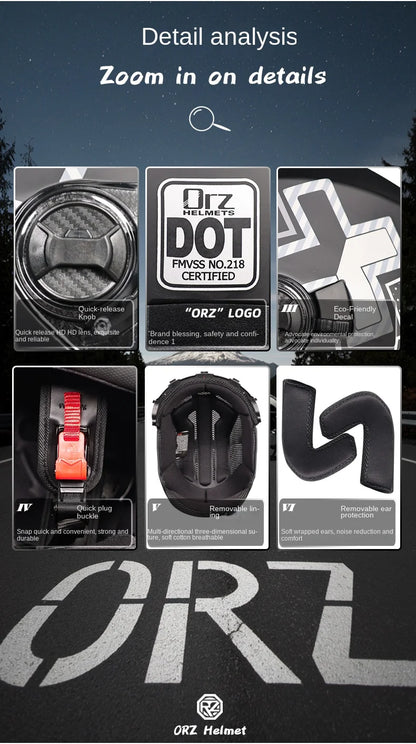 ORZ Motorcycle Helmet Half Face Double Lens Moto Four Seasons Men Women Street Fashion Helmet Capacete De Moto Safety