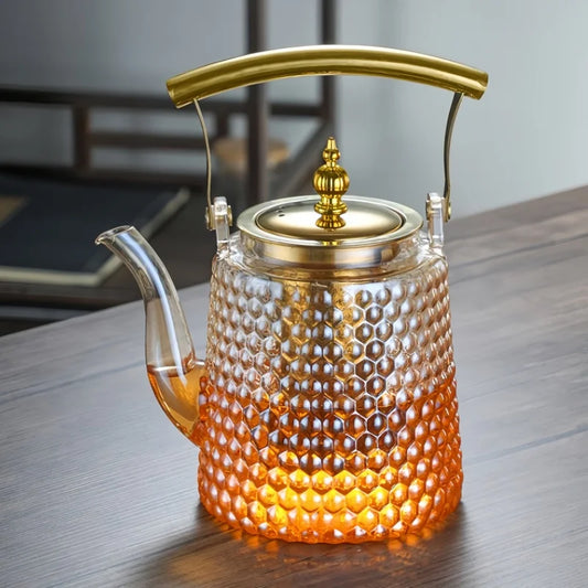 Hammer Japanese beam pot copper handle retro boiling teapot large capacity large hole sky pot high borosilicate glass teapot