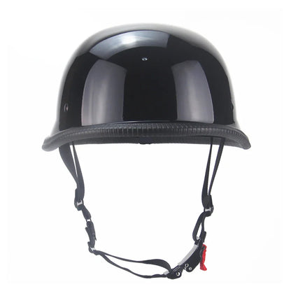 1PCS X M/L/XL/XXL Vintage Motorcycle Cruiser Helmet Half Face German Helmet Motorcycle Helmet Bright Black Car-styling DOT