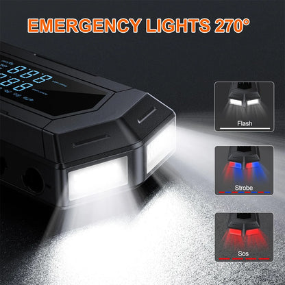 Jump Starter Air Compressor with Power Bank Portable 9000A Battery Booster 150PSI Tire Inflator 12V Car Starting Device