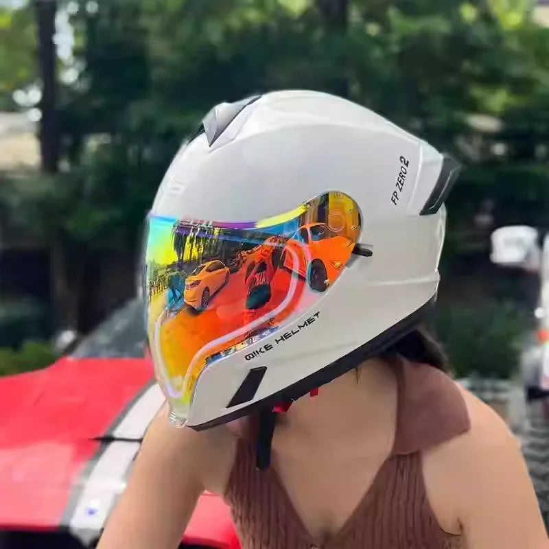 DOT 3C Certified Adult Modular Full Face Motorcycle Helmet Dual Sunshade Lenses Anti-UV Quick Release Helmet Casco Capacete
