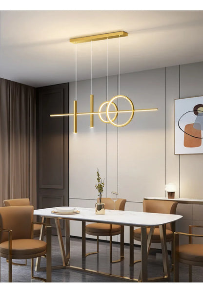 Restaurant Lights Nordic Chandeliers Light Luxury Minimalist Dining Room Tables Bar Counter Designers Minimalist Strip Lighting