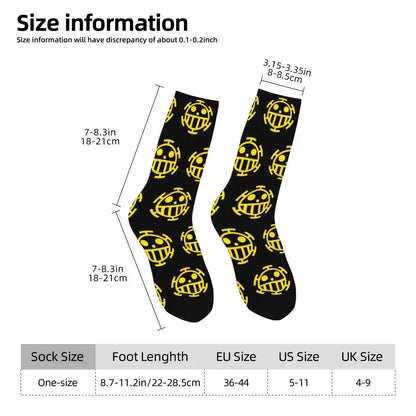 Fashion Men's Socks Harajuku Tony Tony Choppers Sock Luffys Zoros Trafalgar Law Anime Women's Socks Spring Summer Autumn Winter