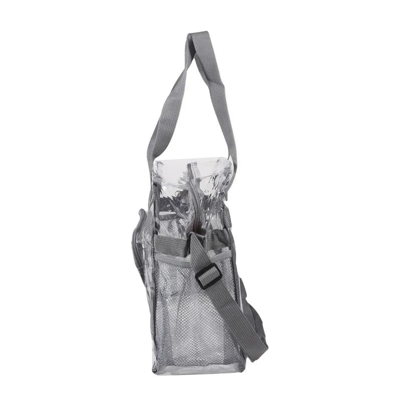 Portable PVC Transparent Shoulder Crossbody Bag Tote Satchel Handbag for Women Lady Large Capacity Clear Bag Shopping Handbag