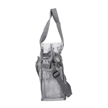 Portable PVC Transparent Shoulder Crossbody Bag Tote Satchel Handbag for Women Lady Large Capacity Clear Bag Shopping Handbag