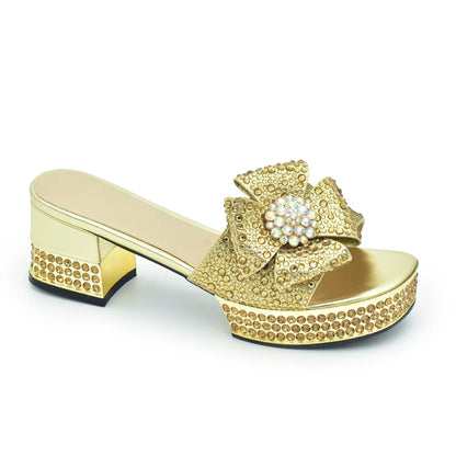 New Design Full Crystal Open Toe Sandals Designer Shoes Women Luxury 2025 Nigerian Women Wedding Shoe Decorated with Rhinestone