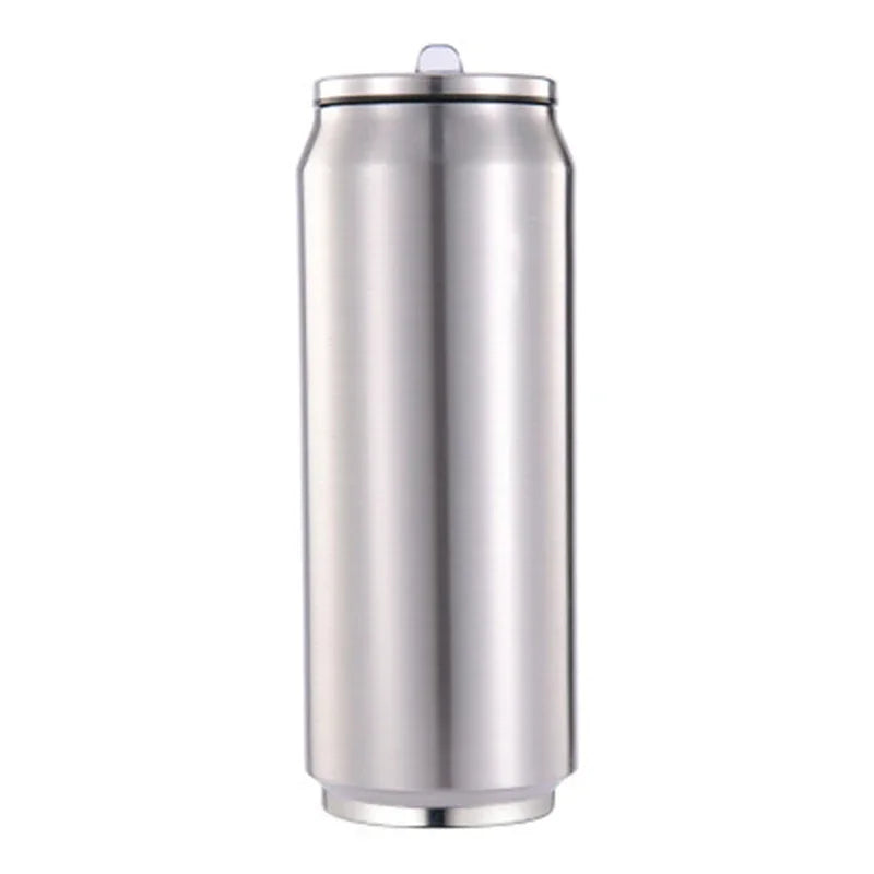 500ML DIY Sublimation Tumbler Cans Stainless Steel Thermos Bottle With Straw Coke Can Travel Car Vacuum Flasks Drink Cup