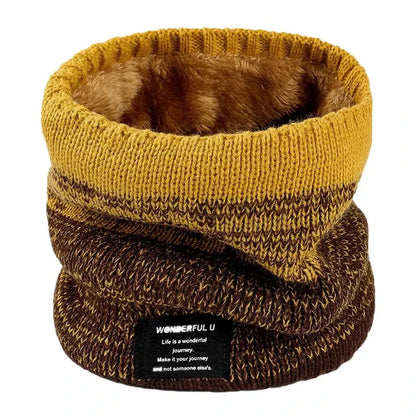 Winter Scarf for Men Fleece Ring Bandana Knitted Warm Solid Scarf Women Neck Warmer Thick Cashmere Hot Handkerchief Ski Mask