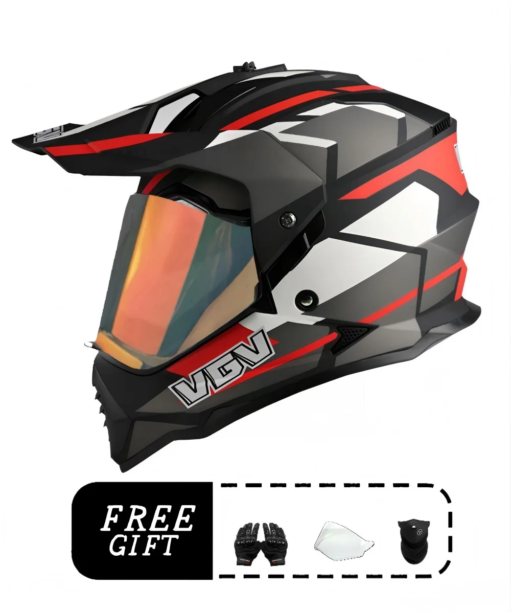 VGV motorcycle rally helmet buy one get three free, with a wide field of view design, suitable for off-road/downhill enthusiasts