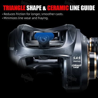 SeaKnight Brand FALCAN IV 5.4:1 185g Lightweight Baitcasting Fishing Reels Carbon Fiber Drag Brass Gear Power Fishing Reel