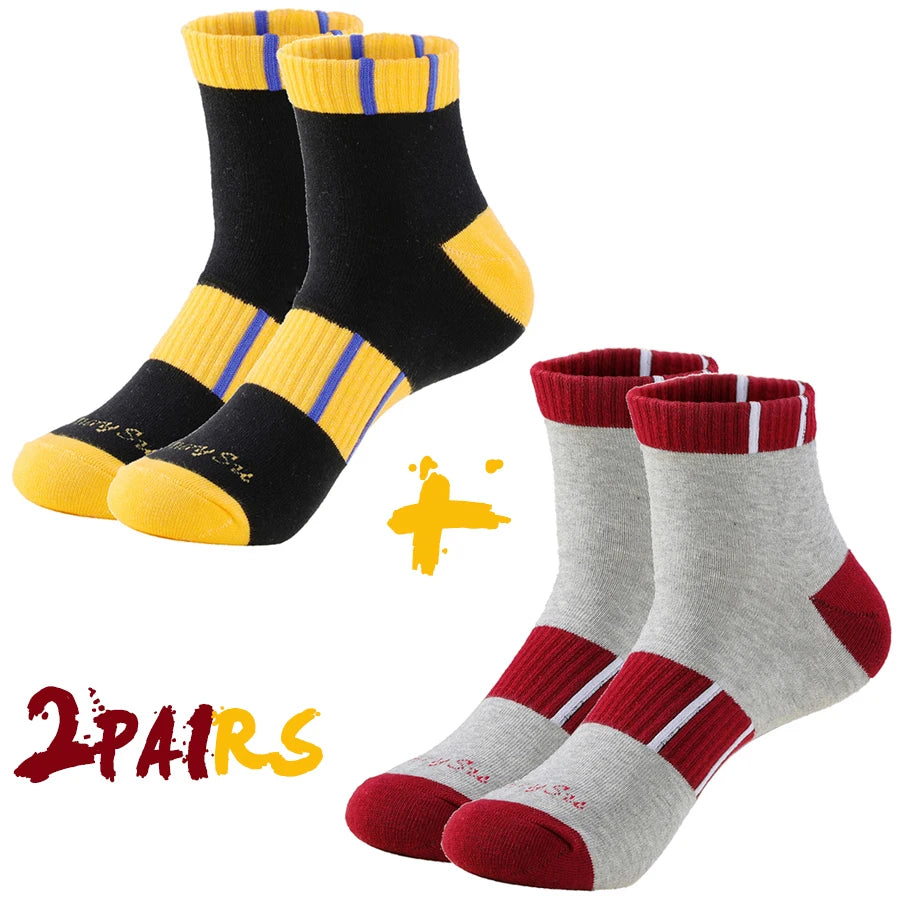 2 Pairs/Lot Running Socks Men Sport Outdoor Casual Cotton Red Stripes Compression Black Colorful Sock Male Gifts 21 Colors