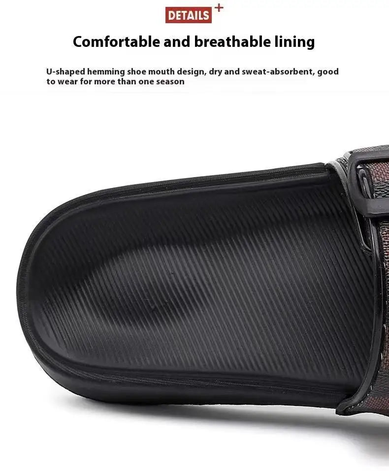 A Pair of Simple and Wear-Resistant Summer Slippers, Fashionable, Versatile and Comfortable Beach Shoes, Outdoor Sports Shoes for Men
