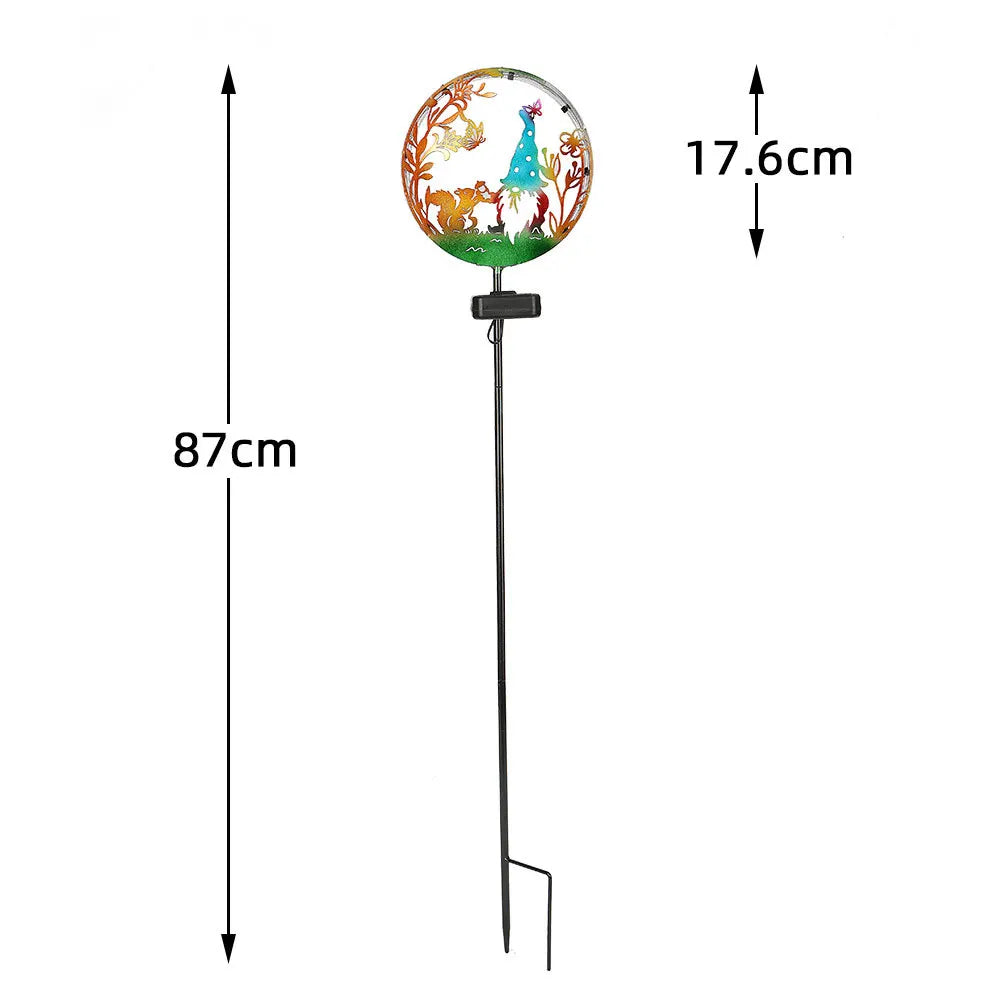 Solar Wrought Iron Cat Butterfly Ground Plug Lights, Outdoor Courtyard Projection, Lawn LampAtmosphere Decoration, Cross-Border