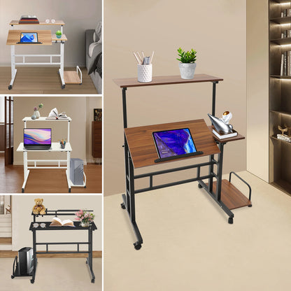 Multi Functional Foldable Computer Desk Adjustable Portable Laptop Desk Modern Computer Desk Computer with Wheels for Work Study