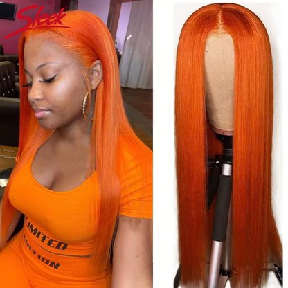 Sleek Straight Lace Front Wigs 13x6x1 Lace Part Human Hair Wig For Women Transparent Lace Highlight Blonde Big Sale Remy Hair