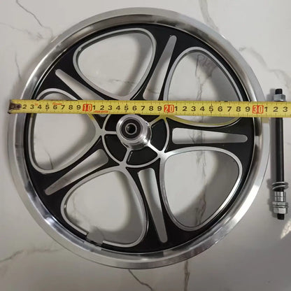 Aluminum Alloy Bicycle Wheel Set for Children, Integrated Ring, Folding Car, Disc Brake, 20 Inchlloy Wheel Hub Disc Brake