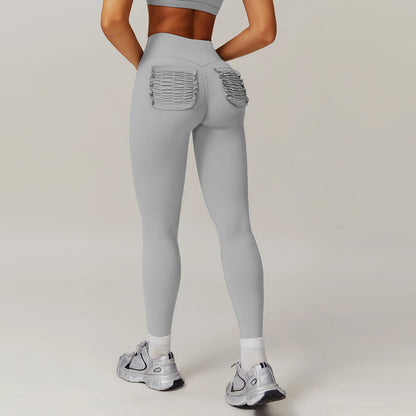 High Waist Hip Lift Naked Yoga Pants Running Fitness Wide Leg Flared Pants Casual Sports Pants Leggings Sport Women Fitness