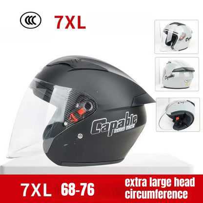 5XL 6XL 7XL Big Size Unisex Motorcycle Helmet Big Head Circumference 60-76cm Riding Safety Helmet All Seasons Casco