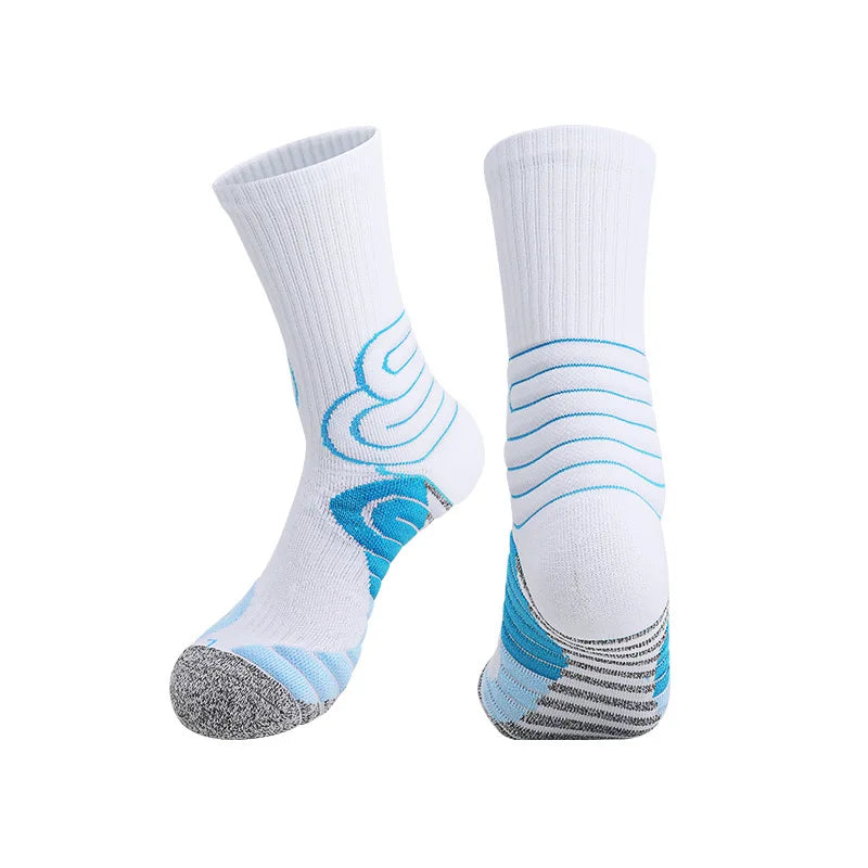 Practical Basketball Socks for Man Kids Thickened Towel Bottom Professional Medium Tube Sports for Elite Running Cycling