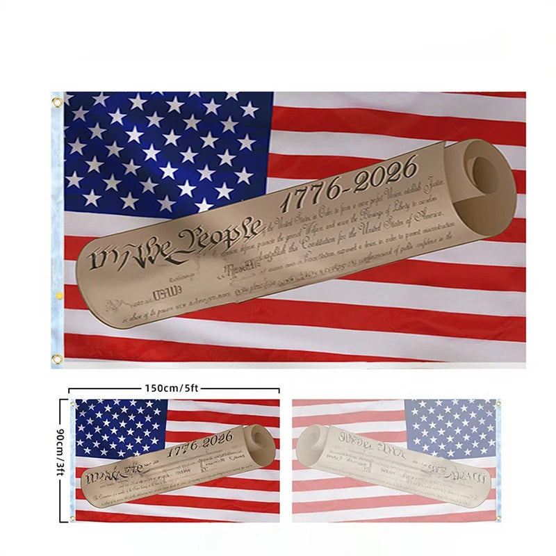 250 Years Commemorative Flag Usa Patriotic Banner Indoor Outdoor Flag Patriotic American 250th Anniversary Flag For Wall90x150CM