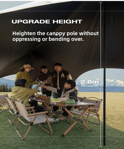 Outdoor camping blackout hexagonal canopy tent instant pop-up sunshade with table and chairs easy to set up for lazy campers