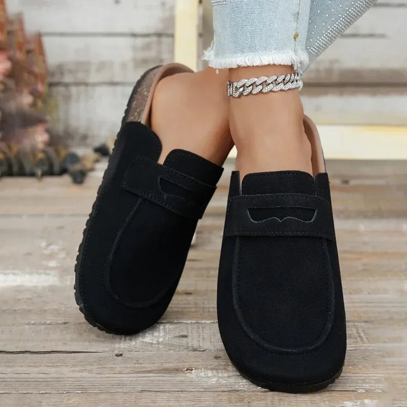 Smile Summer Fashion Women Mules Cork Clogs Slippers New Men Suede Clogs Slippers Outdoor Beach Sandals Nonslip Home Shoes Women