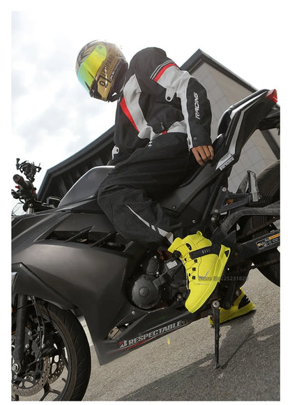 Leather Motorcycle Men's Genuine Moto Protective Ankle Short Boots Motocross Breathable Anti Drop Riding Travel Racing Shoes
