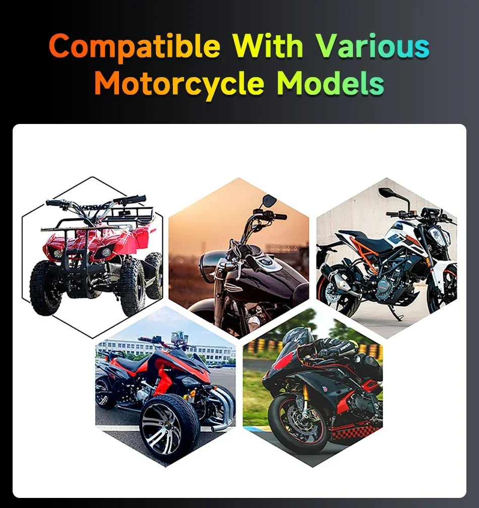 Jansite 7 inch 2K Motorcycle Upgrade Module DVR Navigation GPS Wireless CarPlay Waterproof IPX7 TPMS Portable Smart Display Cam