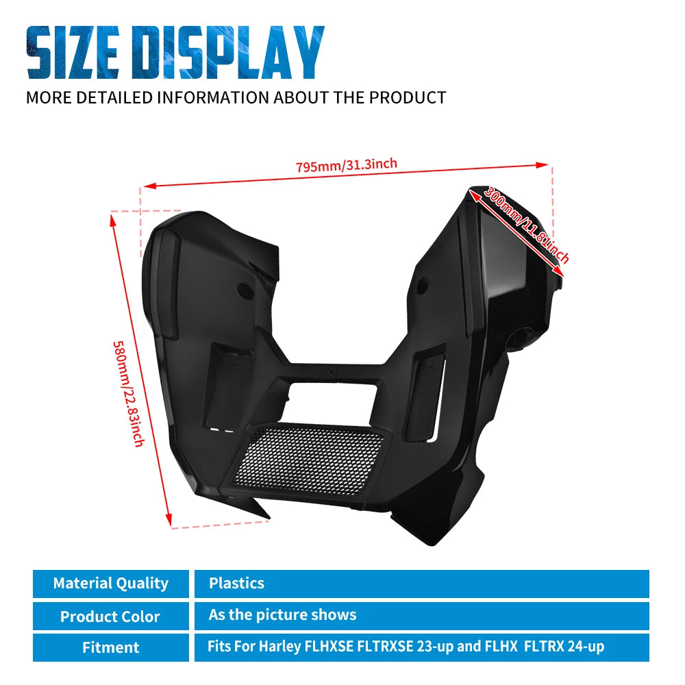 Motorcycle Lower Leg Fairing Cover Extended Chin Spoiler Kit For Harley Touring Street Road Glide 2023-Up FLHX FLTRX 2024-Up