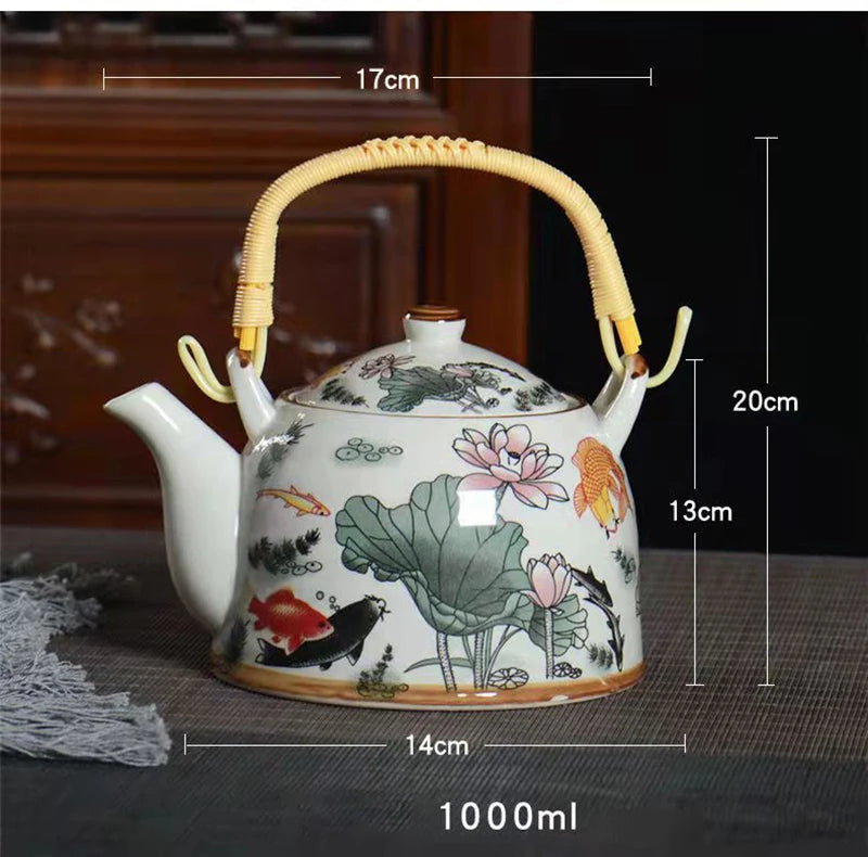 Large Capacity Japanese Type Lifting Beam Pot 1000ml Chinese Teapot Puer Tea Kettle Tea Set and Coffee Teaware Teapots Cup Mug
