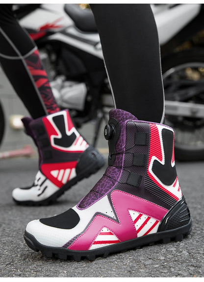 Motorcycle protective riding boots men four season fashion high top anti slip wear-resistant comfortable off-road cycling boots
