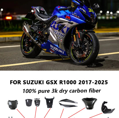 For Suzuki GSX-R1000R L7 2017-2022 2023 2024 Motorcycle 3K Dry Carbon FiberFender Fuel Tank Guard Side Panel Full Fairing Kits