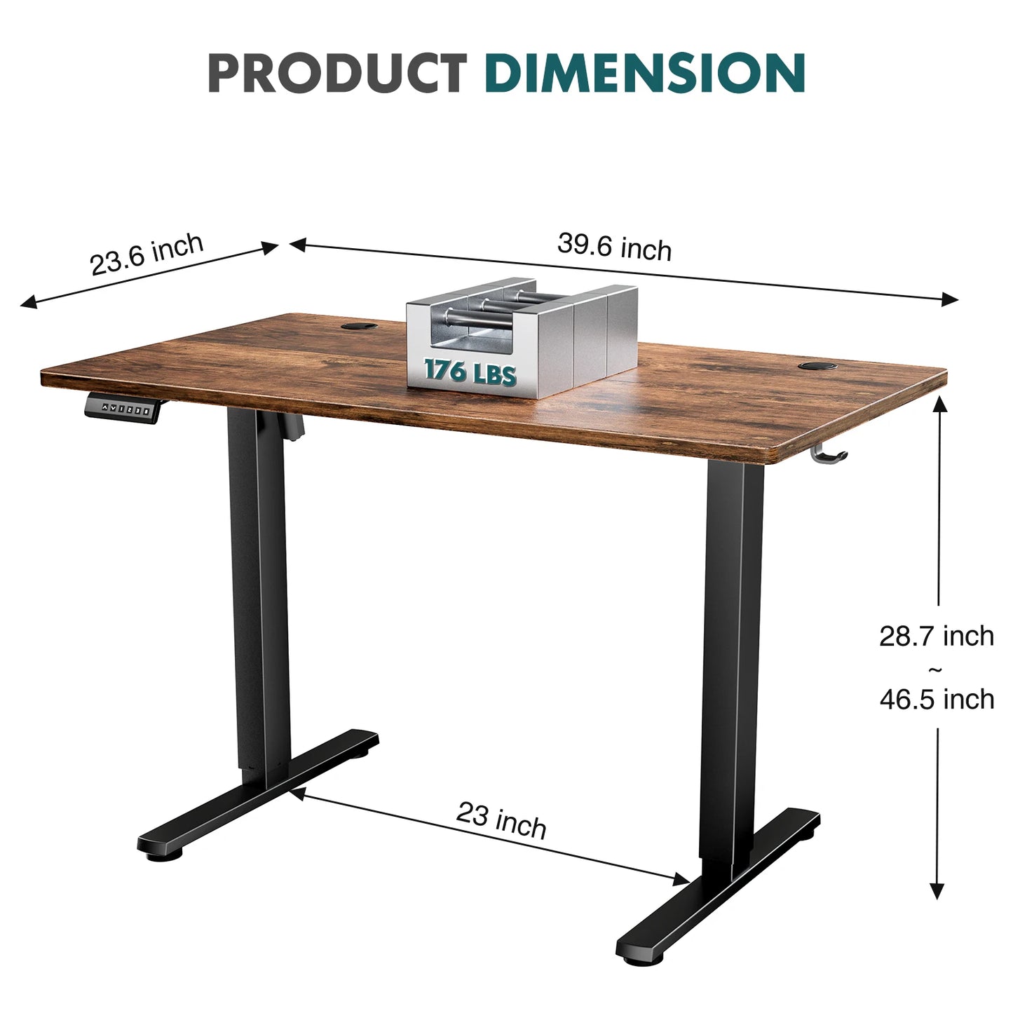 MCQ Electric Standing Desk Height Adjustable 40x24 Inch Stand Up Sit Stand Computer Desk Workstation Ergonomic Work Table