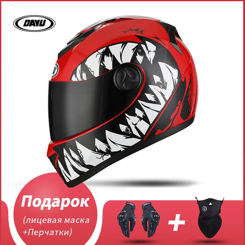 Motorbike Helmet  For Adults Motocross Helmets Casco Motorbike Helmet Full Face  Modular Dual Lens Double Visors