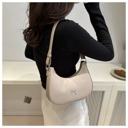 Bowknot Armpit Bag Korean Underarm Bag Luxury PU Leather Y2K Handbag Girls Shoulder Bag