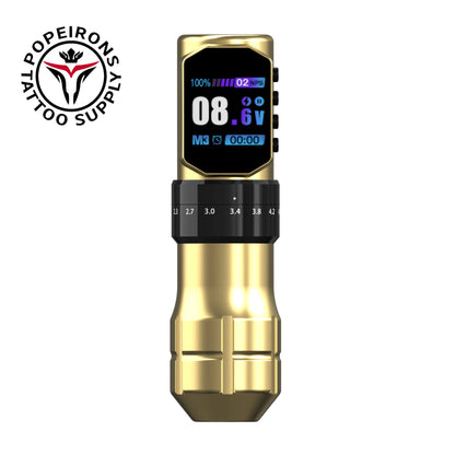 POPEIRONS Pro U Brave1.0 Wireless Tattoo Pen with Adjustable Stroke Tattoo Pen FM Cut Line and Fog