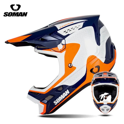 SOMAN CE Certified Off Road Motorcycle Helmet Мотошлем Lightweight Breathable Personalized Adult Motocross Capacete 0.15
