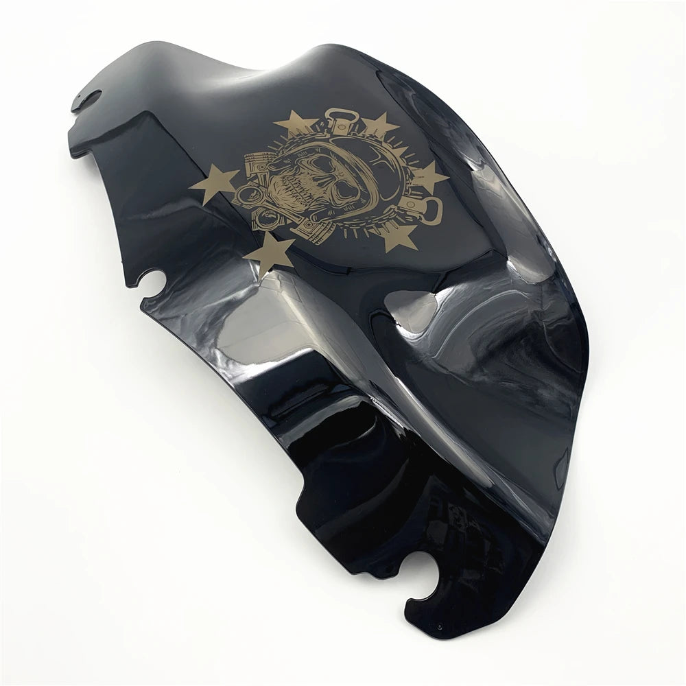 For Harley Touring Street Electra Glide Ultra FLHX 2014-2022 Motorcycle Skull 7" 9" Windshield Upper Fairing Wind Deflector