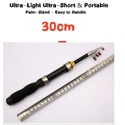 1.0-2.3M Ultra Short Small Sea Fishing Rod with Fishing Wheel Telescopic Ultra Short Cross Sectional Fiberglass Rod Set