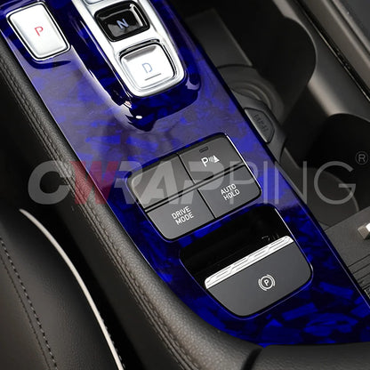 High Glossy Blue Forged Carbon Fiber Vinyl Wrap Waterproof Laser Film on the Hood DIY Car Adhesive Vinyl for Motorcycle Stickers