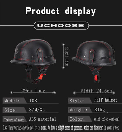 Casco abierto Vintage certificado DOT, Casco de cara abierta para motocicleta, Casco Retro 3/4, Casco de crucero, Casco para Mot