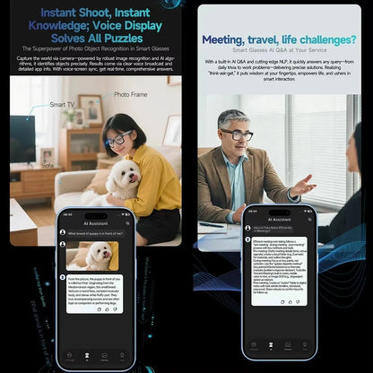 8MP HD Camera Smart Glasses Color-Changing AI Real-time Translation BT Call Music Play Photo Video Record Sunglasses Men Women