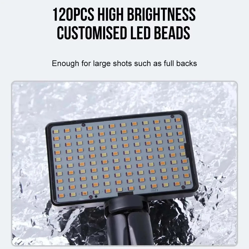 Professional Tattoo Fill Light with 120 LED Beads Reduce Reflected Light of Tattoos 52mm CPL Lens Filter Compatible any Phone