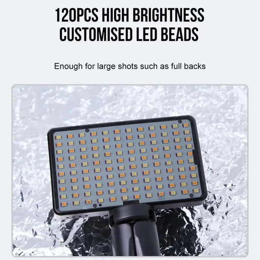 Professional Tattoo Fill Light with 120 LED Beads Reduce Reflected Light of Tattoos 52mm CPL Lens Filter Compatible any Phone