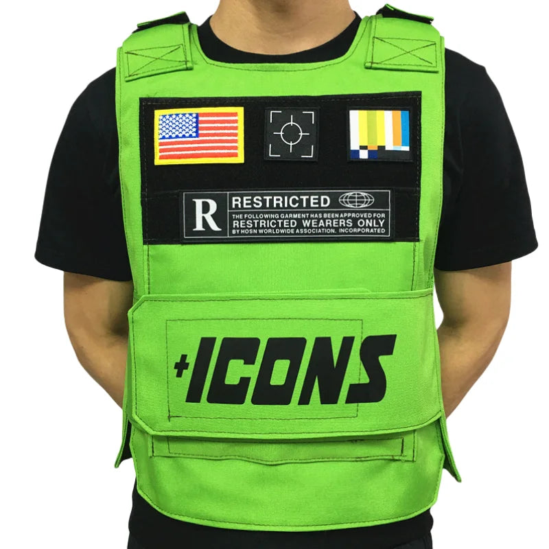 Hot Selling ICONS Oxford Casual Street Vest Sleeveless Men Multifunctional Singlet Adjustable Tactical Vest For Fishing Training
