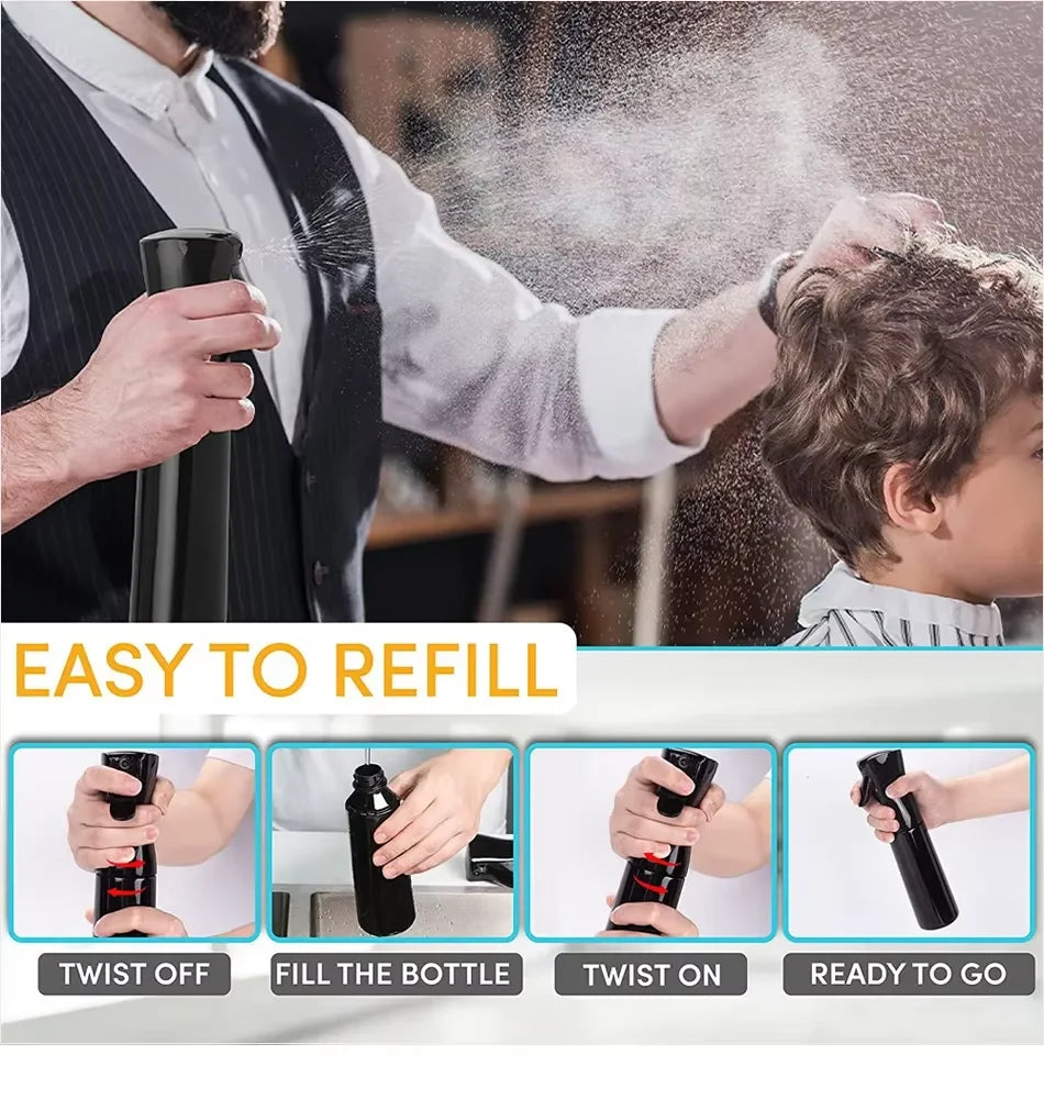 200ml Hairdressing Spray Bottle Barber Hair High Pressure Water Can Salon Refill Bottle Beauty Atomizer Container