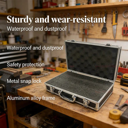 Heavy Duty Aluminum Tool Box with Safety Locks Impact-Resistant Exterior and Protective Sponge Interior for secure Tools Storage