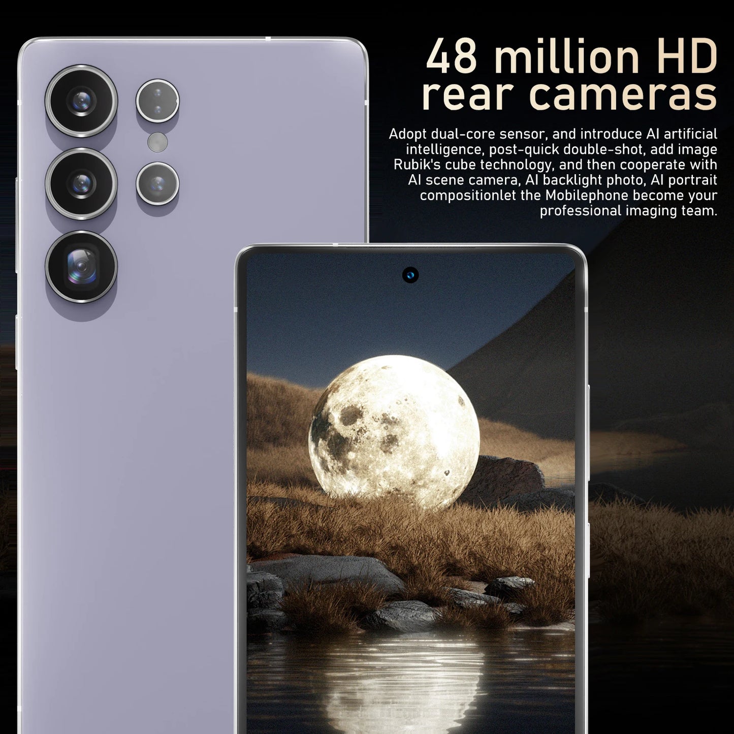 FUFFI Global Vision S26 Pro Smartphone Android 8GB RAM 512GB ROM 6.8 Inch Phone 1920x1080HD 24MP+48MP 5G Network Mobile Phones