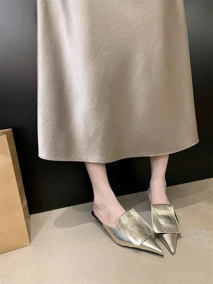 Luxury Summer Shoes Women Heels Gold Silver Black Pu Pointed End Elegant Women's Pumps Fashion Party Office Luxury High Heel